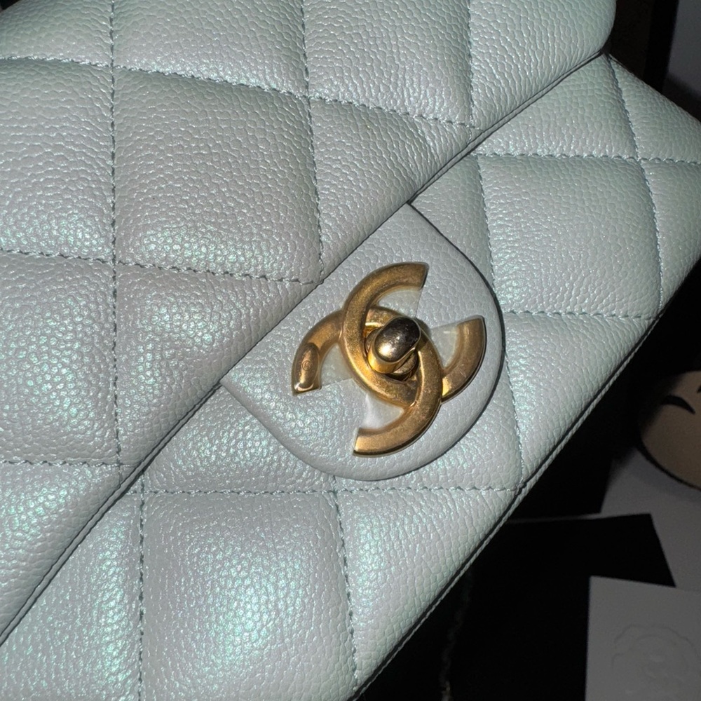Chanel My Perfect Mini Bag – Iridescent Green (Light Blue Hue) Crossbody Handbag - Picture 4 of 15